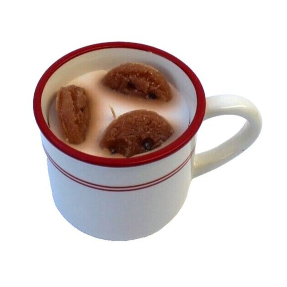 New Lrg Milk And Cookies Christmas Candle Food Chocolate Chip Mug Gift - Picture 1 of 3
